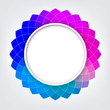 Creative abstract digital flower with round frame for your text Stock Illustration
