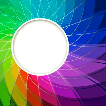 Creative abstract digital light flower with round frame for your text Stock Illustration