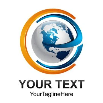 Creative abstract digital sphere technology vector logo design template eleme Stock Illustration