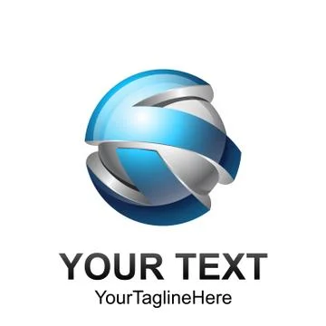 Creative abstract digital sphere technology vector logo design template eleme Stock Illustration