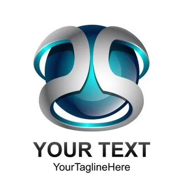 Creative abstract digital sphere technology vector logo design template eleme Stock Illustration