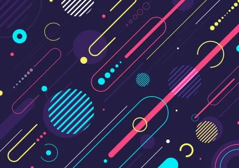 Creative abstract dynamic geometric elements pattern design and background. Stock Illustration