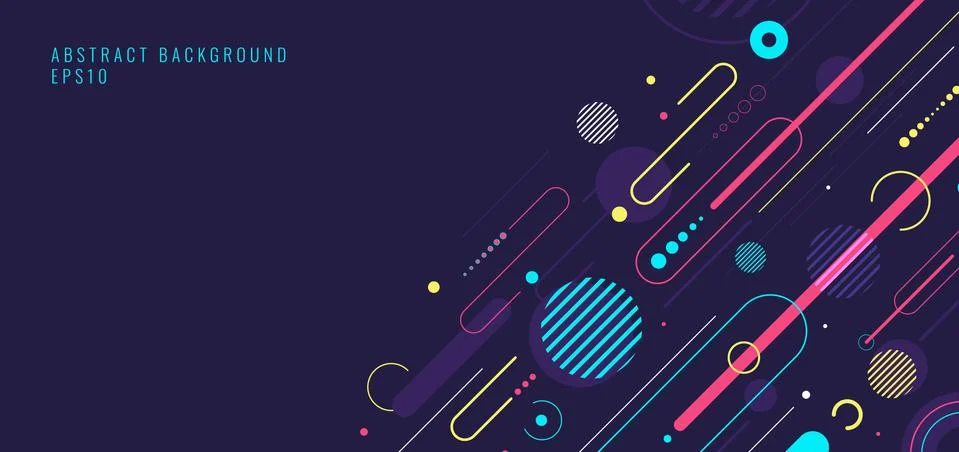 Creative abstract dynamic geometric elements pattern design and background 库存插图