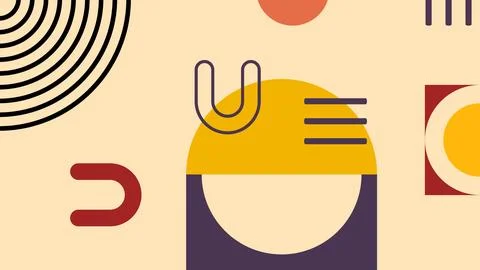 Creative Abstract Geometric Artwork Bold Shape Illustrazione stock