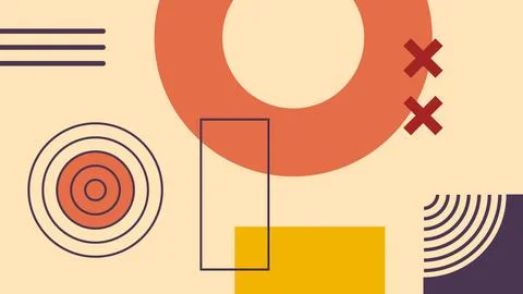 Creative Abstract Geometric Artwork with Circles Stock Illustration