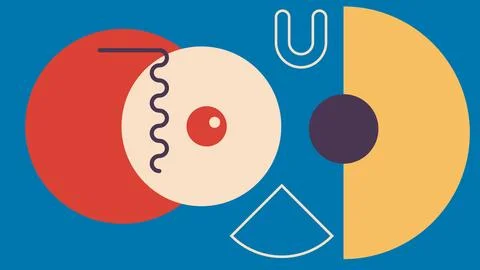 Creative Abstract Geometric Design with Circles Illustrazione stock