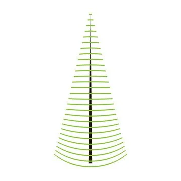 Creative abstract green tree with curved branches Stock Illustration