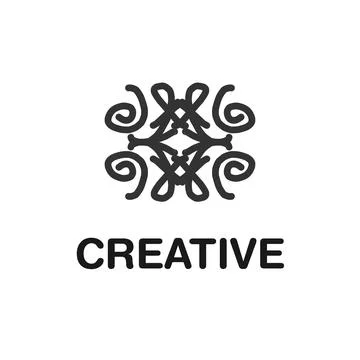 Creative Abstract Hand Drawn Logo Design Vector Art EPS10 Stock Illustration