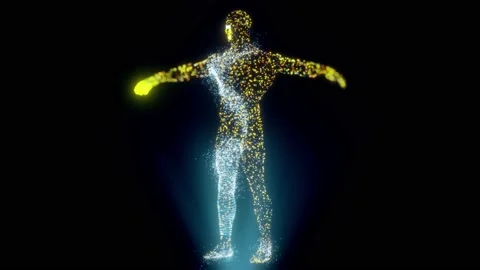 Creative Abstract Human Body Scanning Stock Footage 145314551