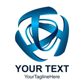 Creative abstract initial letter T vector logo design template element. Color Stock Illustration