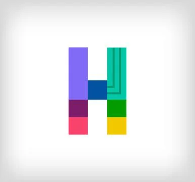 Creative abstract letter H multicolored linear logo. Stock Illustration