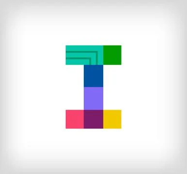 Creative abstract letter I multicolored linear logo. Stock Illustration