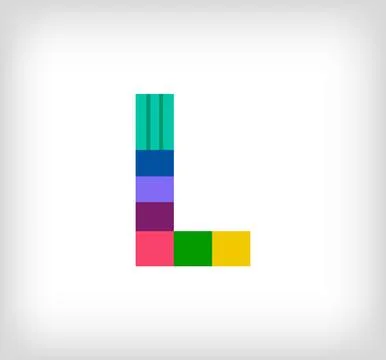 Creative abstract letter L multicolored linear logo. Stock Illustration