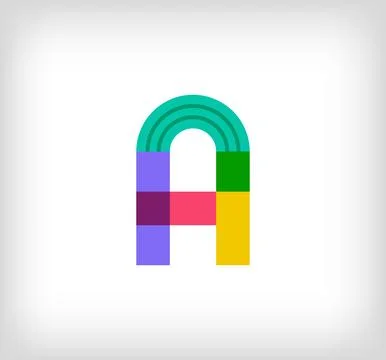 Creative abstract letter A multicolored linear logo. Stock Illustration