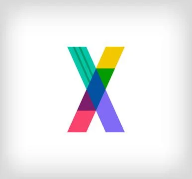 Creative abstract letter X multicolored linear logo. Stock Illustration