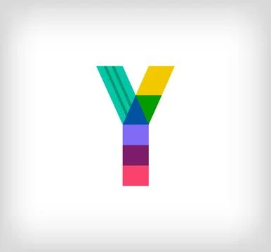 Creative abstract letter Y multicolored linear logo. Stock Illustration