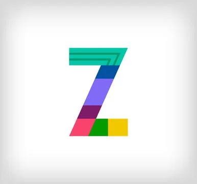 Creative abstract letter Z multicolored linear logo. Stock Illustration
