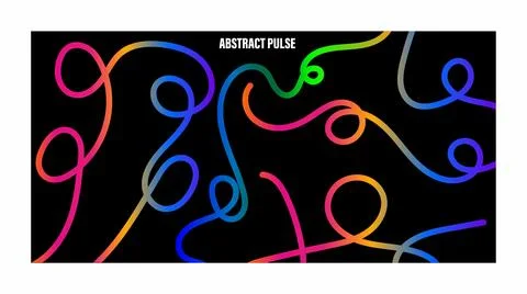 Creative abstract line pattern with lively multicolor flow Stock Illustration