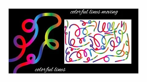 Creative abstract line presentation layout with colorful flowing strokes Stock Illustration