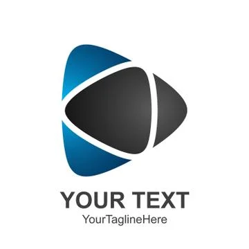 Creative abstract media play button vector logo design template element. Colo Stock Illustration