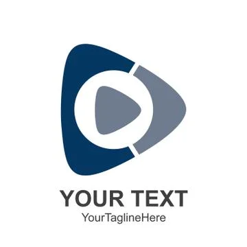 Creative abstract media play button vector logo design template element. Colo Stock Illustration