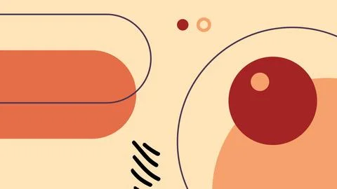 Creative Abstract Minimal Artwork Bold Curves Illustrazione stock
