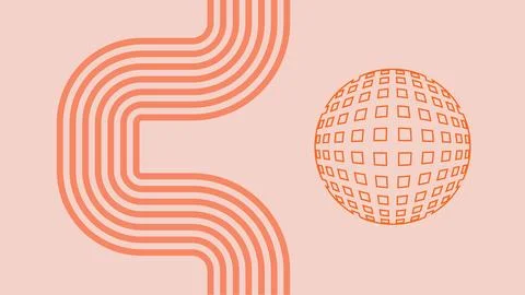 Creative Abstract Minimal Artwork with Curves Stock Illustration