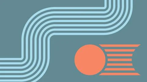Creative Abstract Minimalist Composition Curves Stock Illustration