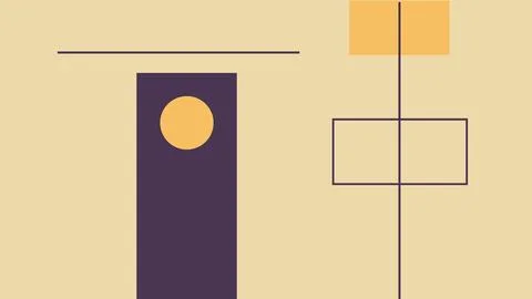 Creative Abstract Minimalist Composition Lines Stock Illustration