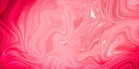 Creative abstract mixed red color painting with marble liquid effect, panorama Stock Illustration