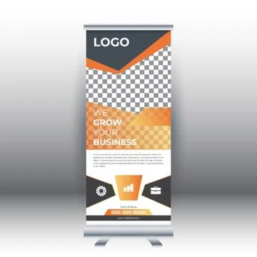 Creative abstract modern corporate business vertical roll up banner design te Stock Illustration