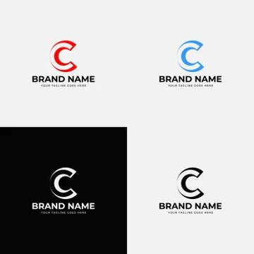 Creative abstract modern Letter C vector line logo design. Minimal logotype i Stock Illustration