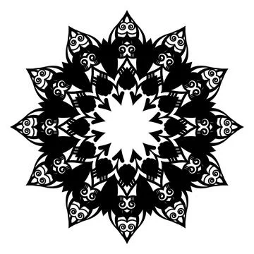 Creative abstract new art style hand drawn black and white colors lotus flower Stock Illustration