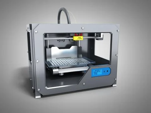 Creative abstract new technologies concept modern professional plastic 3D pri Stockillustratie