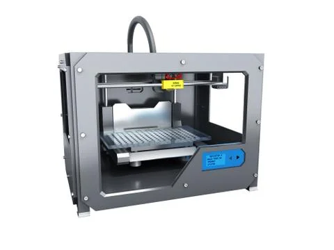 Creative abstract new technologies concept modern professional plastic 3D pri Stockillustratie