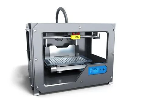 Creative abstract new technologies concept modern professional plastic 3D pri Stockillustratie