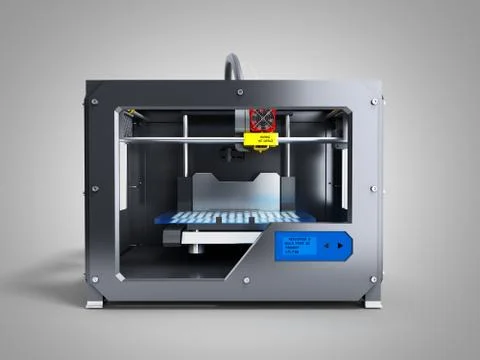 Creative abstract new technologies concept modern professional plastic 3D pri Stockillustratie