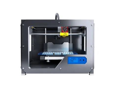 Creative abstract new technologies concept modern professional plastic 3D pri Stockillustratie