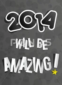Creative Abstract New Year 2014 Card Stock Illustration