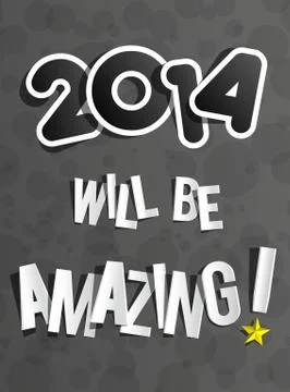 Creative Abstract New Year 2014 Card Stock Illustration