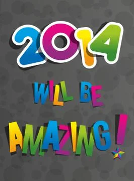 Creative Abstract New Year 2014 Card Stock Illustration