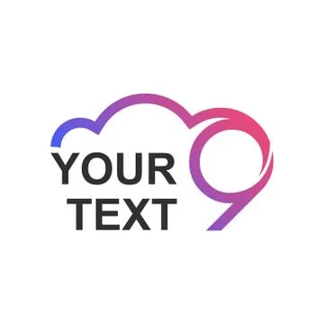 Creative abstract number nine cloud vector logo design template element. Colo Ilustração Stock