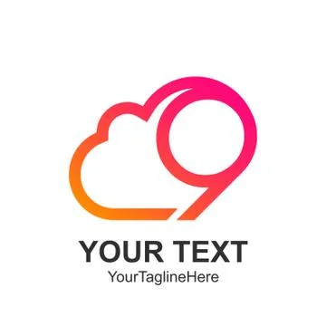 Creative abstract number nine cloud vector logo design template element. Colo Ilustração Stock