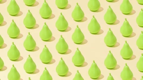 Creative abstract pear pattern flat lay on pastel yellow background minimalism Vídeos de archivo 331714497