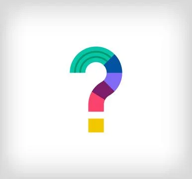 Creative abstract question mark multicolored linear logo. Stock Illustration