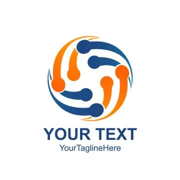 Creative abstract rotate orbit vector logo design template element. Colored b Stock Illustration