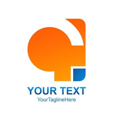 Creative abstract round square vector logo design template element. Colored o Illustrazione stock