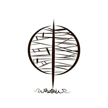 Creative abstract round tree in a designer style Stock Illustration