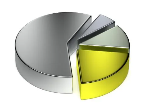 Creative abstract separated metal pie chart Stock Illustration