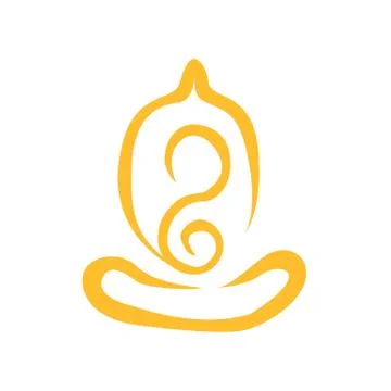 Creative Abstract Simple Line Art Yoga Meditation 库存插图